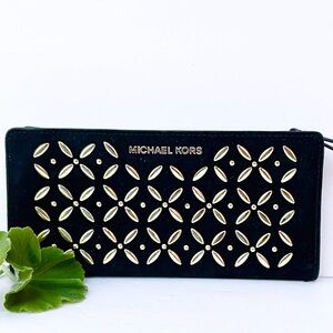 Michael Kors Black and Gold Wallet